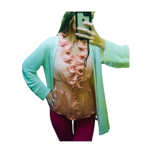 BarbieCoreπ₯³HP Y2K BCX Vintage Sleeveless Satin Blush Pink Peach M Peplum Blouse - Picture 2 of 10